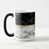Mug Magique Ajouter une lettre/année en noir et Marbre blanc à (Gauche)
