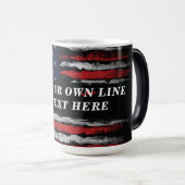 Mug Magique Ajouter votre propre texte sur grunge American fla (Devant droit)