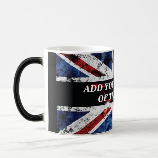 Mug Magique Ajouter votre texte sur le drapeau anglais Jeu d'o (Gauche)