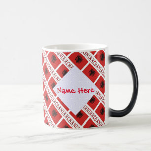 Mug Magique Albanie Drapeau albanais personnalisation rouge en