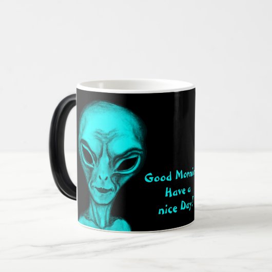 Mug Magique Alien, Bonjour (Devant gauche)
