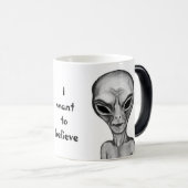 Mug Magique Alien gris, je veux croire (Devant droit)