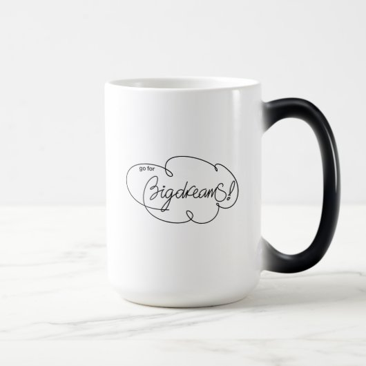 Mug Magique aller pour GRANDS RÊVES - Citations de nuages gras (Droite)