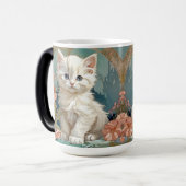 Mug Magique Alphonse Mucha Style Chat blanc (Devant gauche)