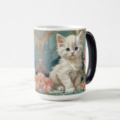 Mug Magique Alphonse Mucha Style Chat blanc (Devant droit)
