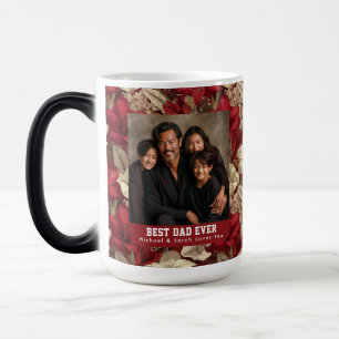 Mug Magique Amaryllis de Bourgogne Fête Papa Célébration