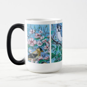 Mug Magique Amateurs d'oiseaux Peinture à la main bleue