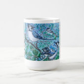 Mug Magique Amateurs d'oiseaux Peinture à la main bleue (Centre)