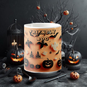 Mug Magique Amical Boo Orange Halloween Ghost Jack Black Bat