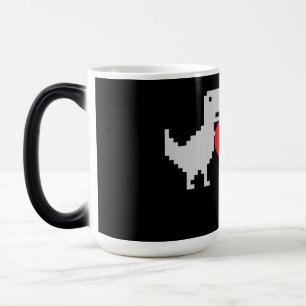Mug Magique Amour de dinosaure pixelisé – Cadeau porte-clés mi