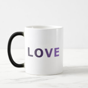 Mug Magique AMOUR en couleur pastel ombrée lavande violet