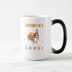 Mug Magique Anatomie d'un chien de Corgi Funny