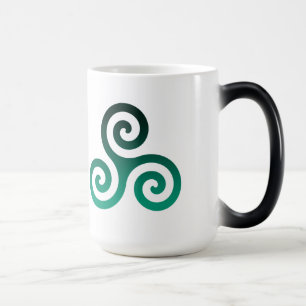 Mug Magique Ancien Triskele Vert Blanc