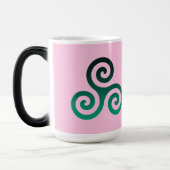 Mug Magique Ancien Triskele Vert Pastel Rose (Gauche)