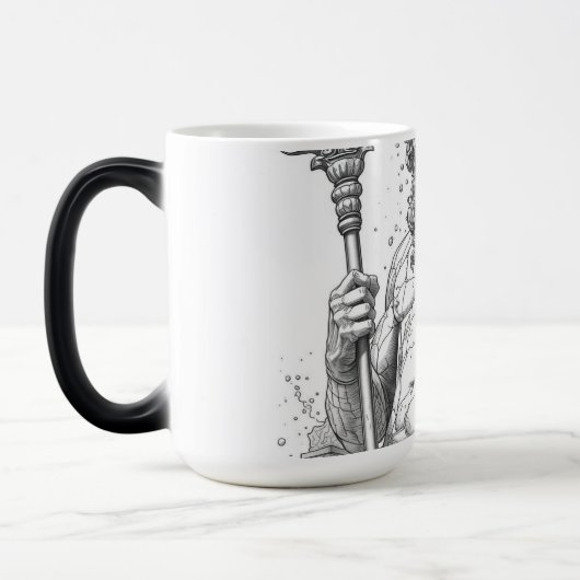 Mug Magique Ancient Greek Poseidon Stone Statue Graphic (Gauche)
