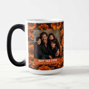 Mug Magique Anémones Orange Jardin Meilleur Papa Chien Luxe