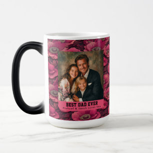 Mug Magique Anémones roses Floral Père Papa Souvenir