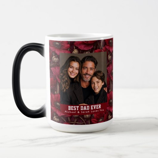 Mug Magique Anémones Rouges Impression Père Luxe (Gauche)