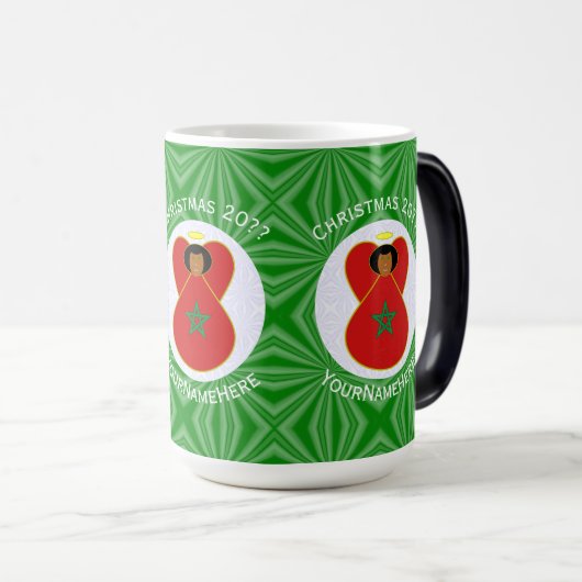 Mug Magique Ange de Noël marocain Drapeau personnalisé (Devant droit)