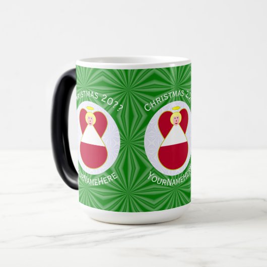 Mug Magique Ange drapeau autrichien Noël Personnalisé (Devant gauche)