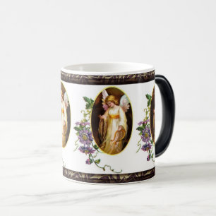 Mug Magique Angel Avec Harpe Et Fleurs Clematis