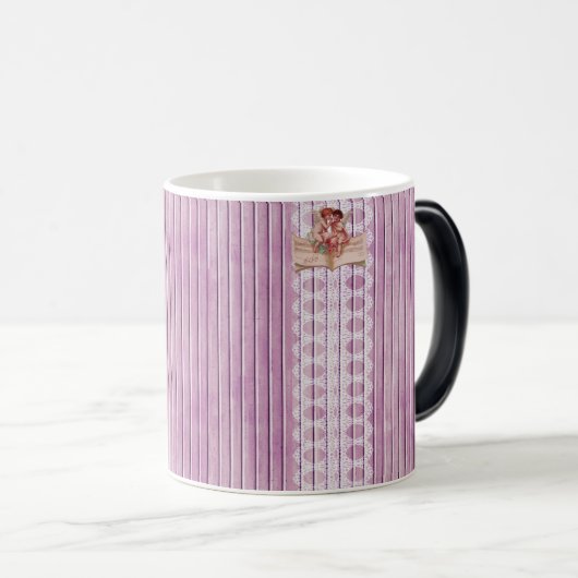 Mug Magique Angels & dentelle : Bois rustique (Devant droit)