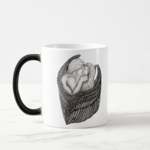 Mug Magique Angels Kissing, noir et blanc Design
