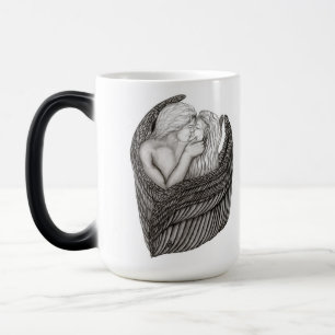Mug Magique Angels Kissing, noir et blanc Design