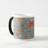 Mug Magique Animaux boisés de Noël sur le textile (Devant gauche)