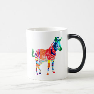 Mug Magique Animaux Zèbre Arc-en-ciel Motif Monogrammé Fête