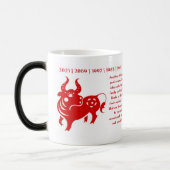 MUG MAGIQUE ANNÉE CHINOISE DE ZODIAQUE DU BOEUF (Gauche)