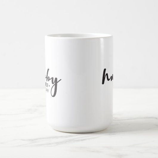 Mug Magique Année d'établissement Personnalisé Hubby script mo (Centre)