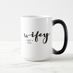 Mug Magique Année d'établissement Personnalisé Wifey script mo