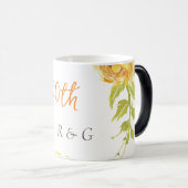Mug Magique Anniversaire du Mariage du 50e Monogramme Jaune (Devant droit)