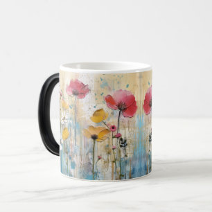 Mug Magique Aquarelle à fleurs florales Abstraite