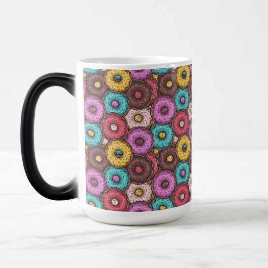 Mug Magique Aquarelle colorée beignets avec Motif d'arrosage (Gauche)