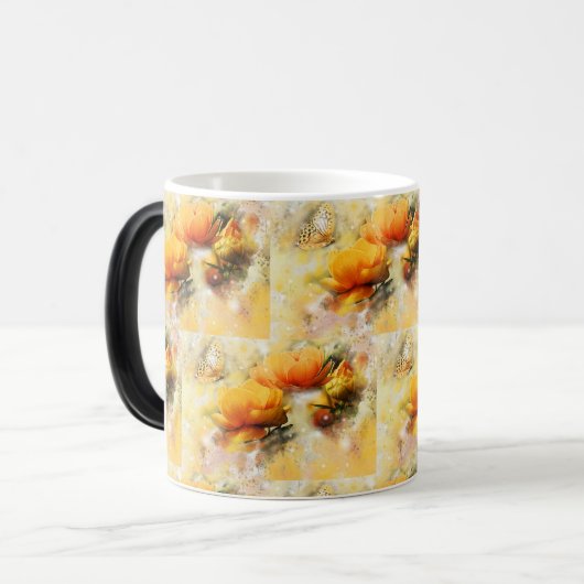 Mug Magique Aquarelle Flower and Butfly Art (Devant gauche)