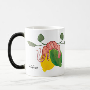 Mug Magique Aquarelle Homard crevette citron citron citron cit