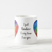 Mug Magique Aquarelle mignonne Coeur arc-en-ciel (Centre)