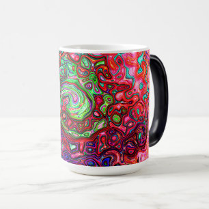 Mug Magique Aquarelle Rouge Super Abstrait Retro Liquid Swirl