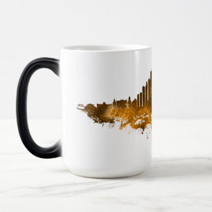 Mug Magique Aquarelle Skyline de Chicago en orange