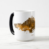 Mug Magique Aquarelle Skyline de Chicago en orange (Devant gauche)