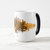 Mug Magique Aquarelle Skyline de Chicago en orange (Devant droit)
