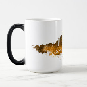 Mug Magique Aquarelle Skyline de Chicago en orange