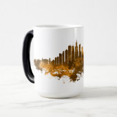 Mug Magique Aquarelle Skyline de Chicago en orange (Devant gauche)
