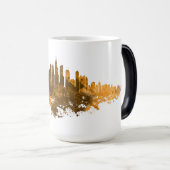 Mug Magique Aquarelle Skyline de Chicago en orange (Devant droit)