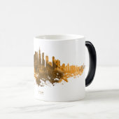 Mug Magique Aquarelle Skyline de Chicago en orange (Devant droit)