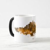 Mug Magique Aquarelle Skyline de Chicago en orange (Devant gauche)
