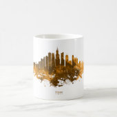 Mug Magique Aquarelle Skyline de Chicago en orange (Centre)