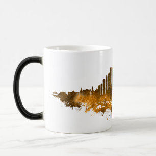 Mug Magique Aquarelle Skyline de Chicago en orange